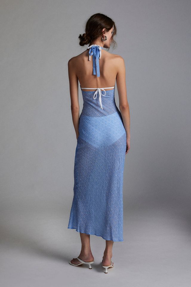 Lioness Carrie Sheer Halter Midi Dress | Urban Outfitters