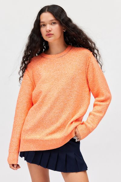 Shop Bdg Oaklyn Oversized Crew Neck Pullover Sweater In Orange, Women's At Urban Outfitters