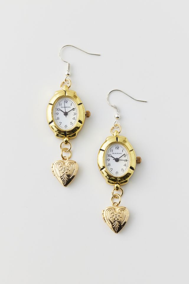 Sage & Saber Gold Watch Drop Earring #1