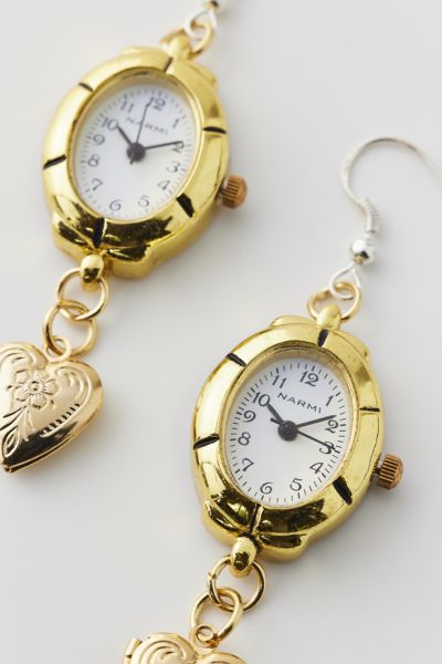 Sage & Saber Gold Watch Drop Earring