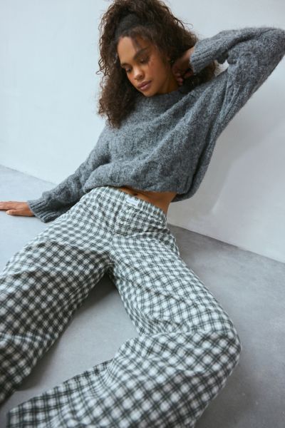 OUT FROM UNDER AVRIL BOXER PANT IN PRINTED PLAID, WOMEN'S AT URBAN OUTFITTERS 