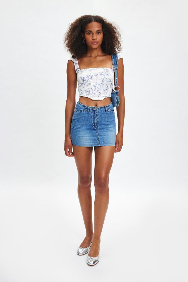 Out From Under About Time Printed Satin Corset Top #2