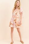 Girl & The Sun Avery Mini Puff Sleeve Dress
