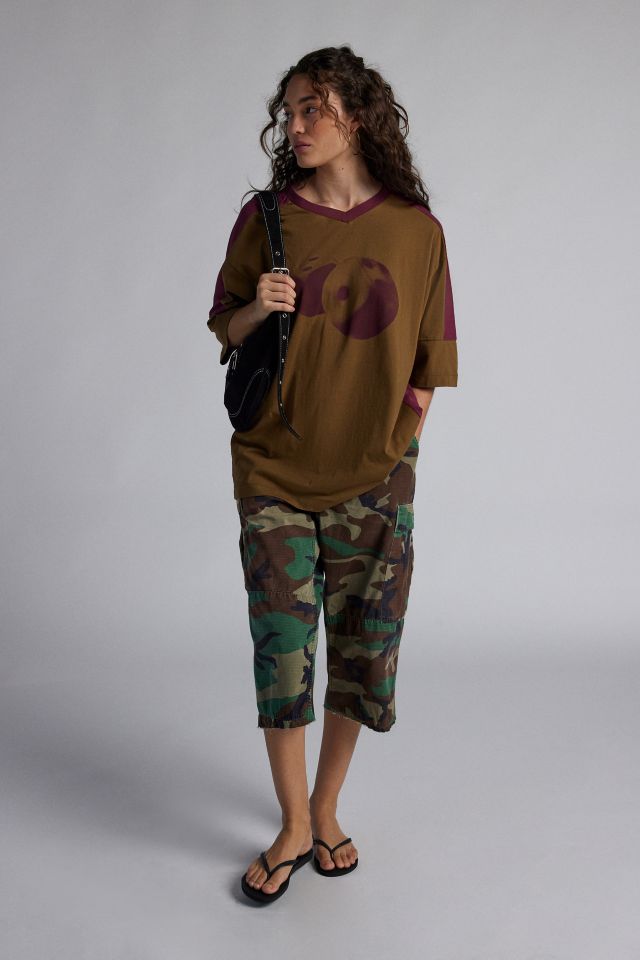 Dice Oversized V-Neck Jersey Graphic Tee #1