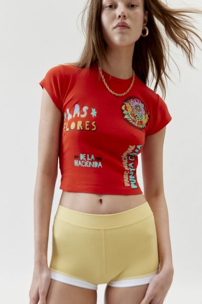 Las Flores Graphic Baby Tee | Urban Outfitters