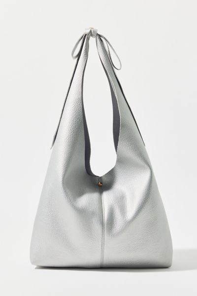 Kimchi Blue Bow Faux Leather Slouchy Hobo Bag