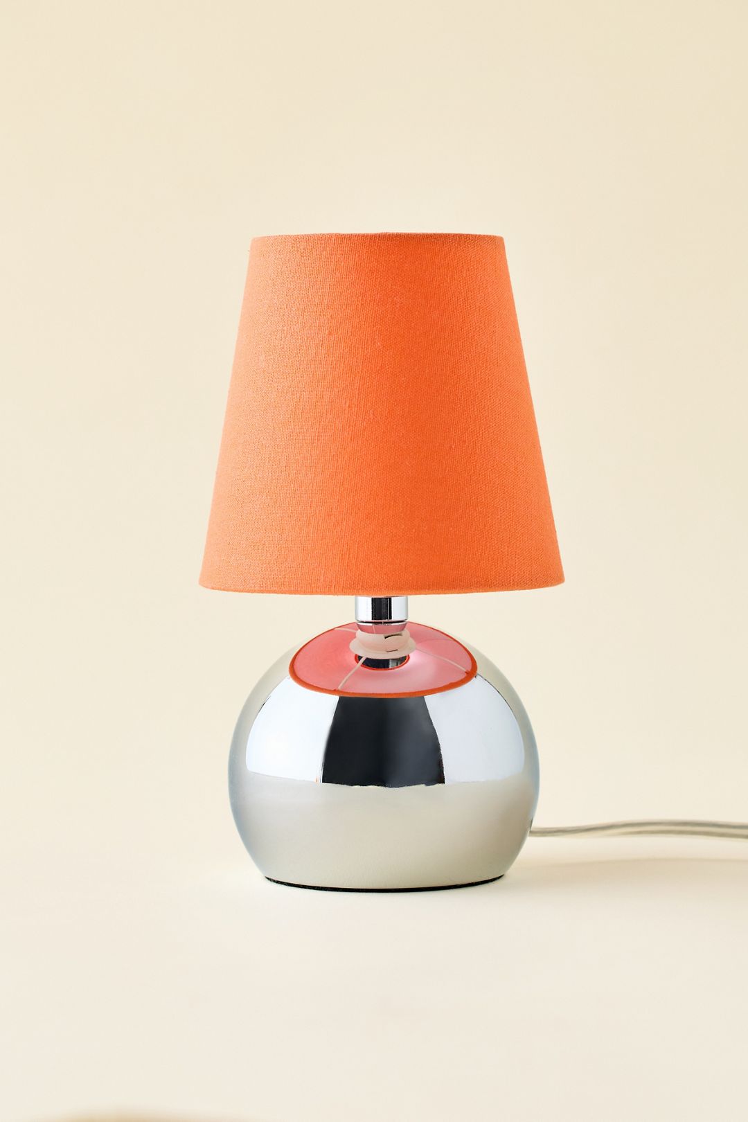 Mini Table Lamp - Orange + Chrome