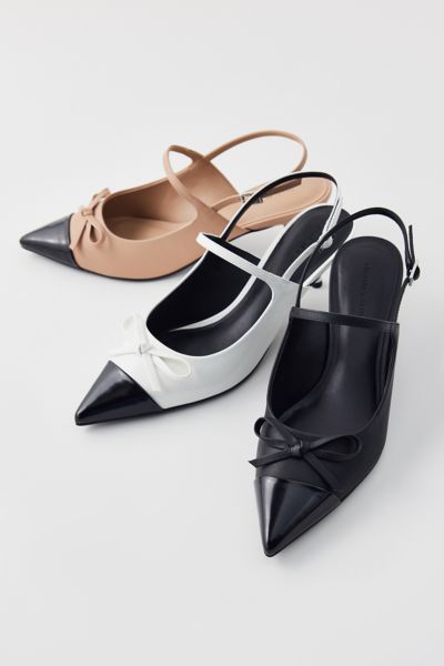 Charles & Keith Bow Slingback Kitten Heel