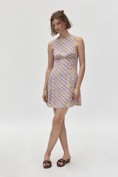 Kimchi Blue Susie Open Back Swing Mini Dress In Purple, Women's At Urban Outfitters In Purple