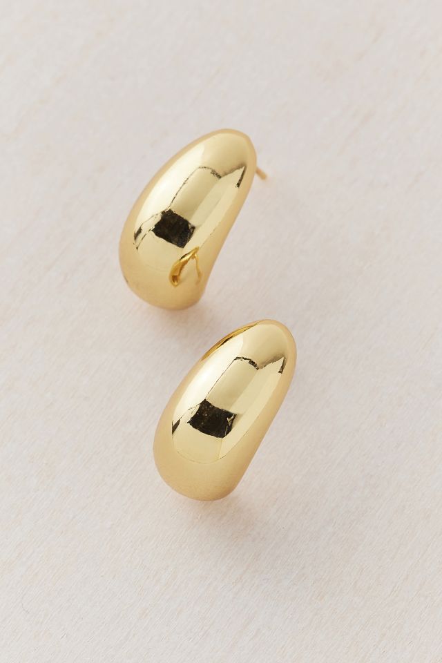 Boucles d'Oreilles Dôme Plaqué Or 14k #2