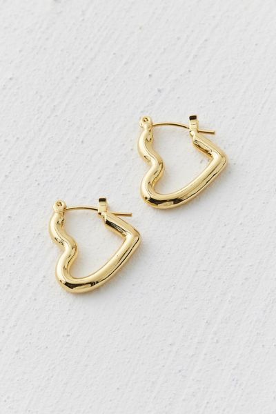 14k Gold Plated Heart Hoop Earring