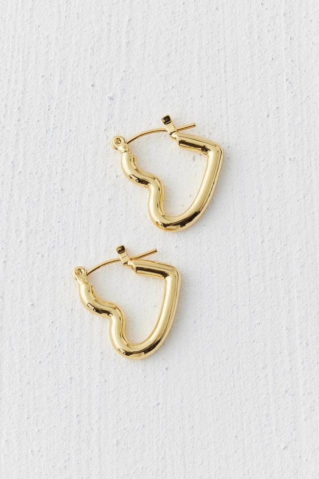 14k Gold Plated Heart Hoop Earring #2