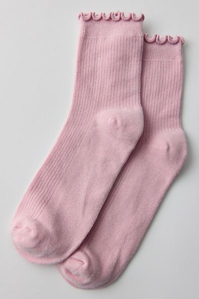 Lettuce-Edge Ribbed Socks