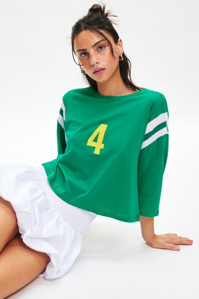 Jaded London Number 4 Graphic 3/4 Sleeve Jersey Tee | Urban Outfitters