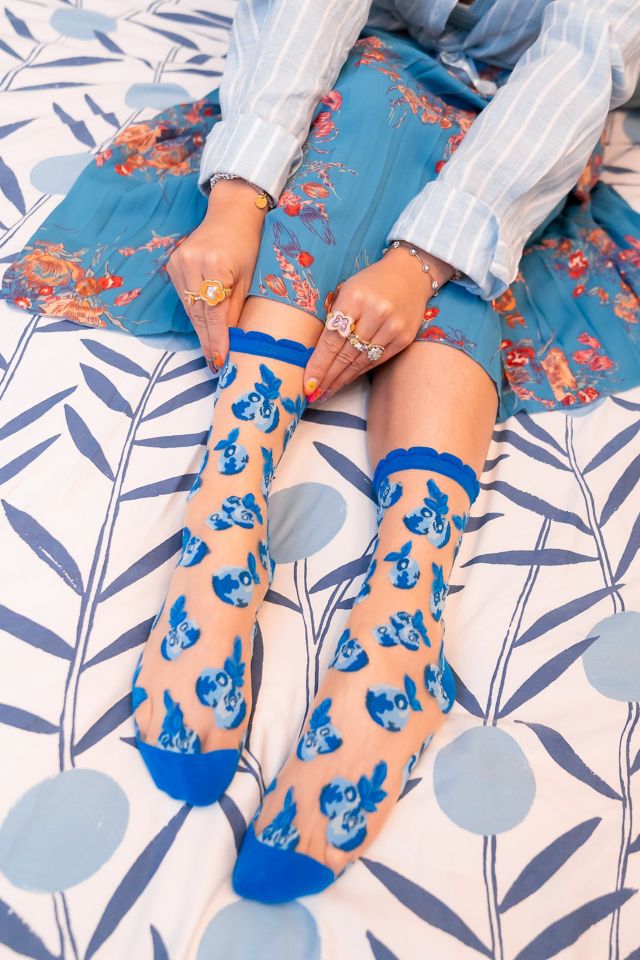 Sock Candy Blueberry Ruffle Sheer Sock #2