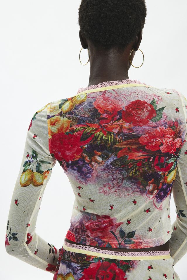Jaded London Giara Printed Mesh Cardigan #3