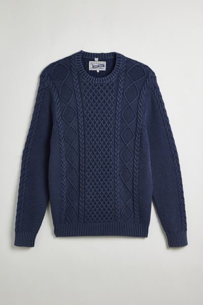 Schott Stonewash Cotton Crew Neck Sweater