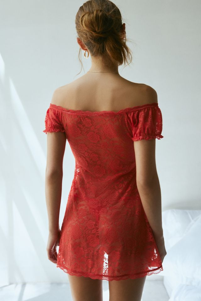 Out From Under Velma Lace Off-The-Shoulder Dress #2
