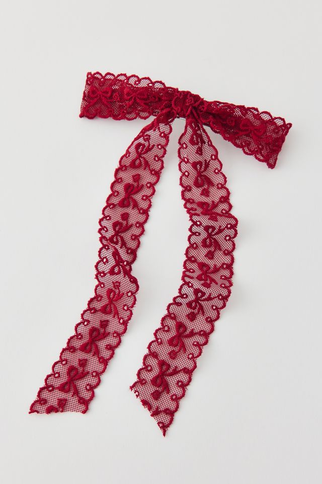 Barrette noeud en dentelle moyenne #1