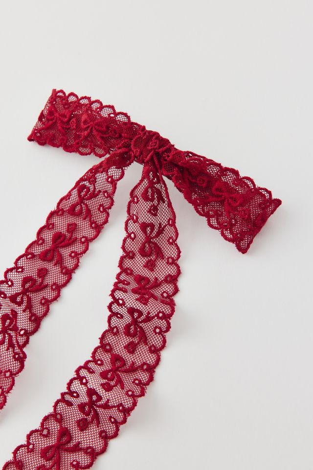 Barrette noeud en dentelle moyenne #2