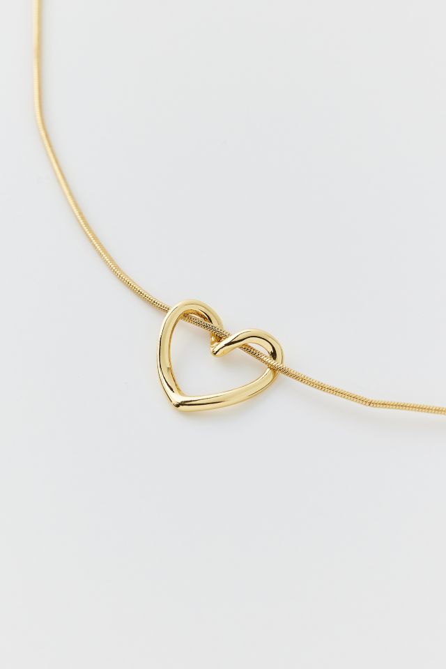14k Gold Plated Open Heart Necklace #1