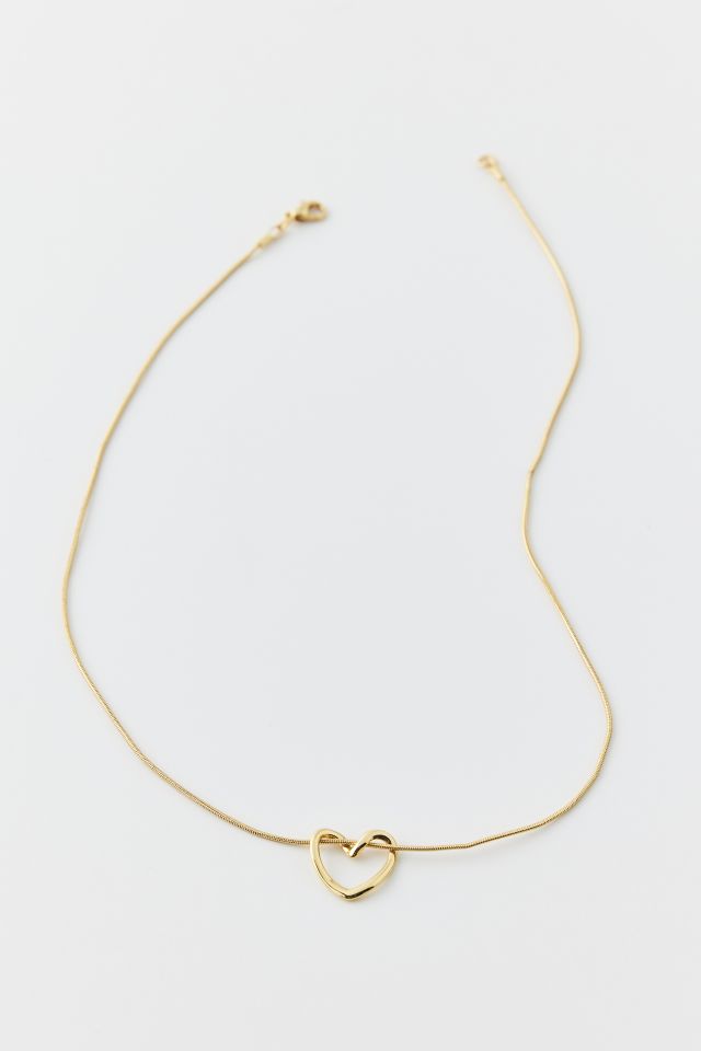 14k Gold Plated Open Heart Necklace #2