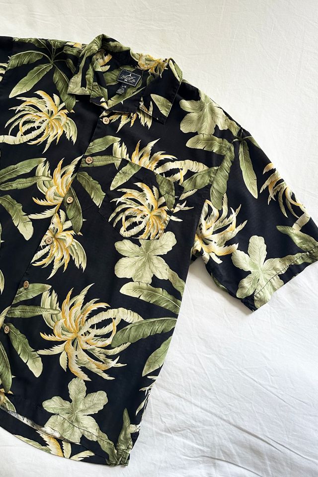 UTOPIA short sleeve silk shirt, box shirt, men's size L silk purple type Vintage Second Hand