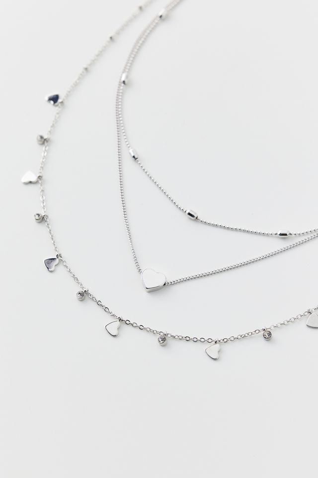 14k Gold Plated Tiny Hearts Layering Necklace Set #1