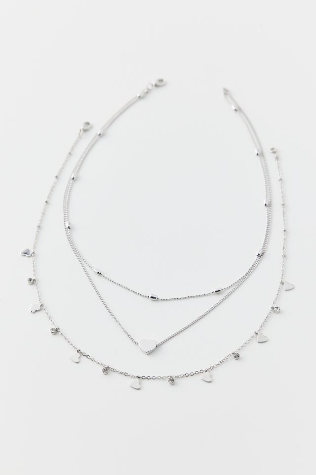 14k Gold Plated Tiny Hearts Layering Necklace Set #2
