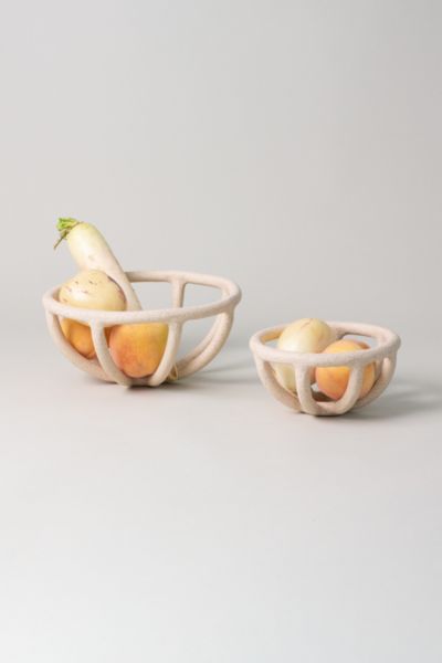 Shop Sin Ceramic Prong Fruit Bowl In Sand At Urban Outfitters