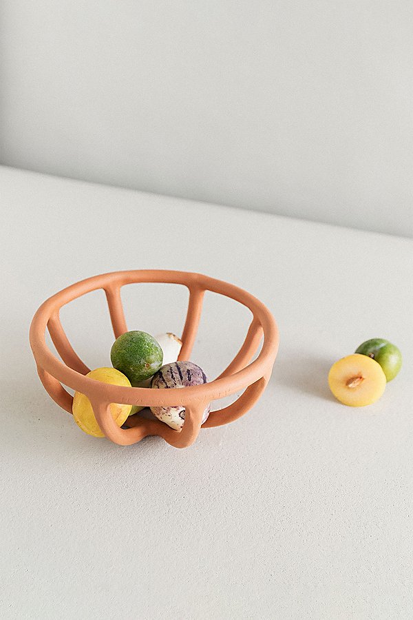 Sin Ceramic Prong Fruit Bowl In Terracotta At Urban Outfitters In Black