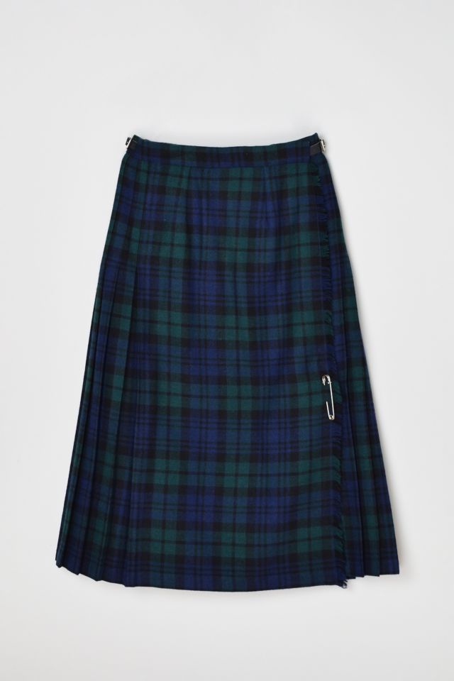 Plaid skirt green and blue best sale