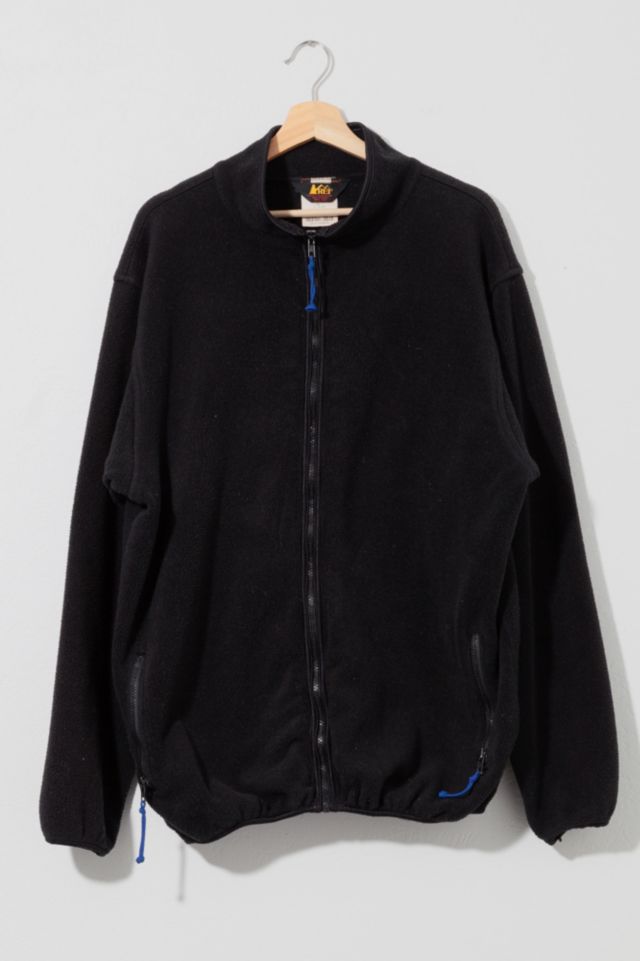 Vintage 1990s REI Made in USA Black Zipper Fleece