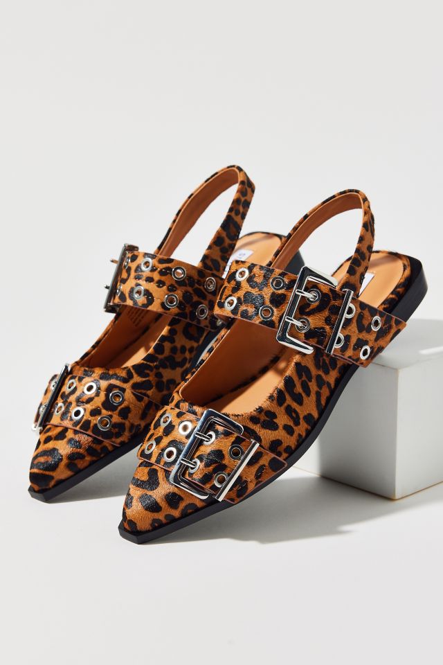 Steve Madden Graya Leopard Print Calf Hair Buckle Flat #1