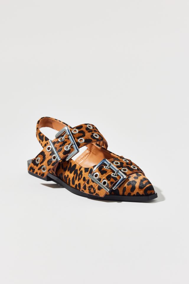 Steve Madden Graya Leopard Print Calf Hair Buckle Flat #3