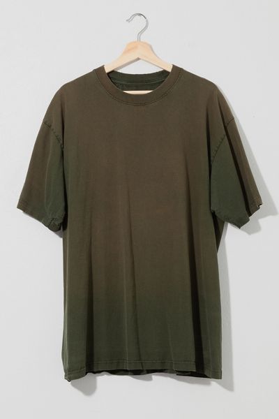Vintage Y2K Distressed Sun Faded Green Heavy Duty Cotton T-Shirt