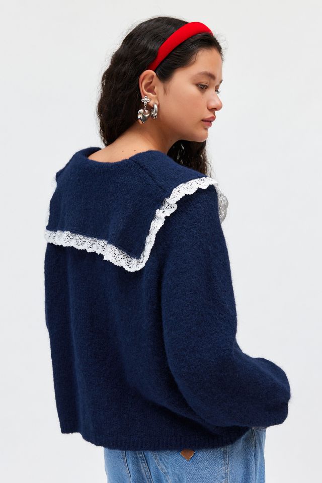 Cardigan Kimchi Blue Maude Surdimensionné Col Attacher-Devant #3
