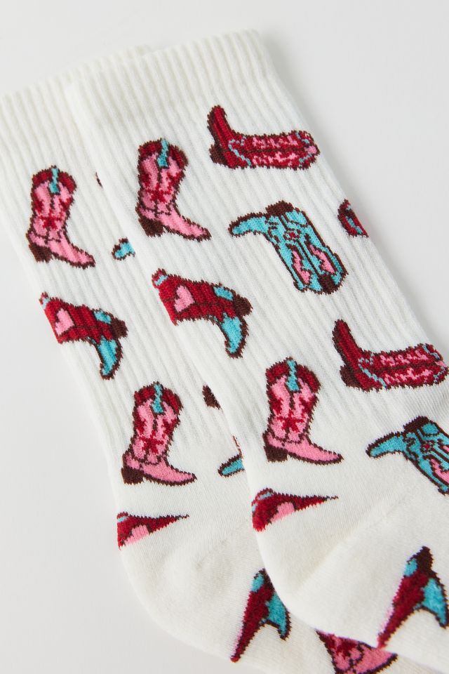 Jacquard Cowboy Boot Crew Sock #1