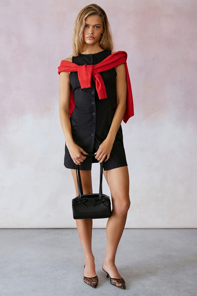 Kimchi Blue Sandy Open-back Sleeveless Shift Dress In Black, Women's At Urban Outfitters In Black