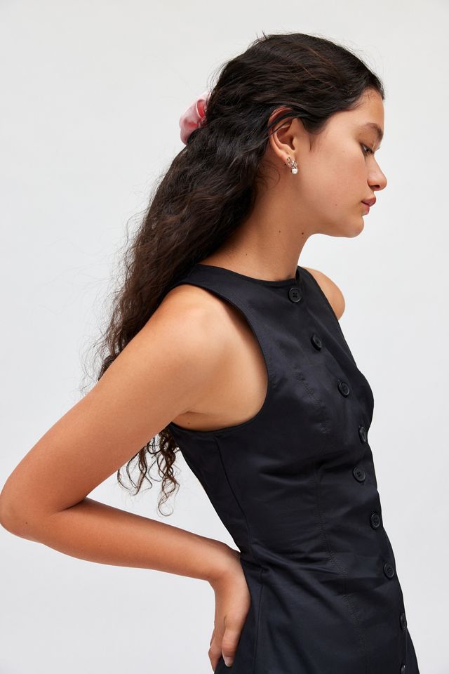 strapless open back dress Urban Outfitters Red Onyx Linen Button-Front Slit Spaghetti Straps Mid –  Brie