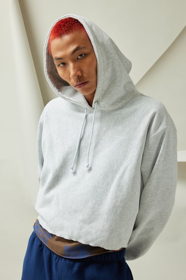 Champion uo exclusive cropped hoodie sweatshirt hotsell