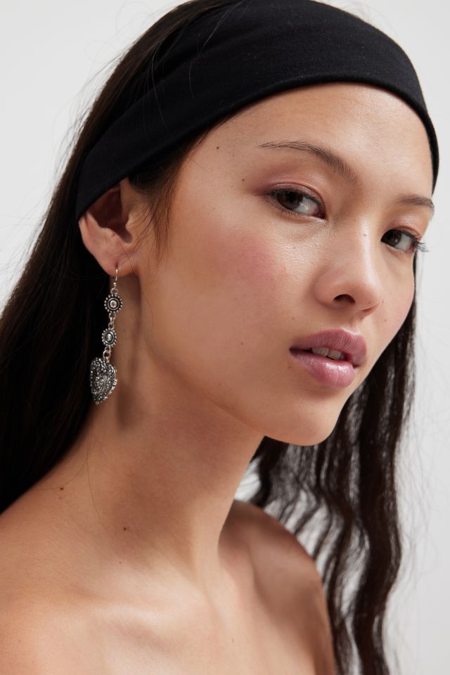 Skye Etched Heart Drop Earring #1