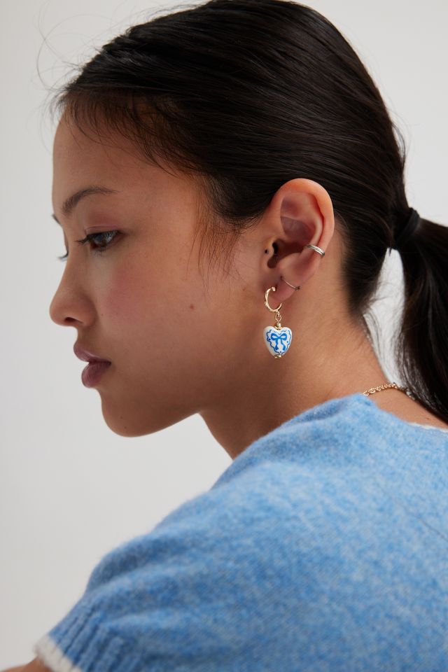 Zoey Ceramic Charm Hoop Earring #1