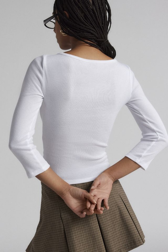 BDG Willow ¾ Sleeve Boatneck Tee #3