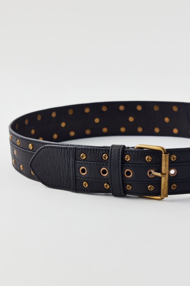 Studded Washed Leather Belt #2