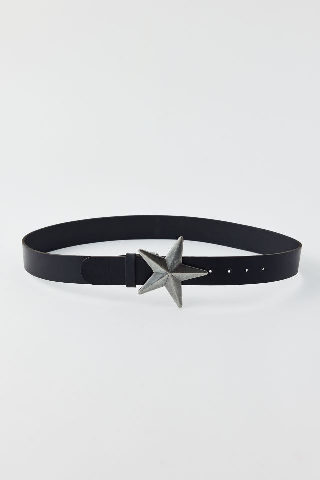 Star Buckle Leather Belt #1