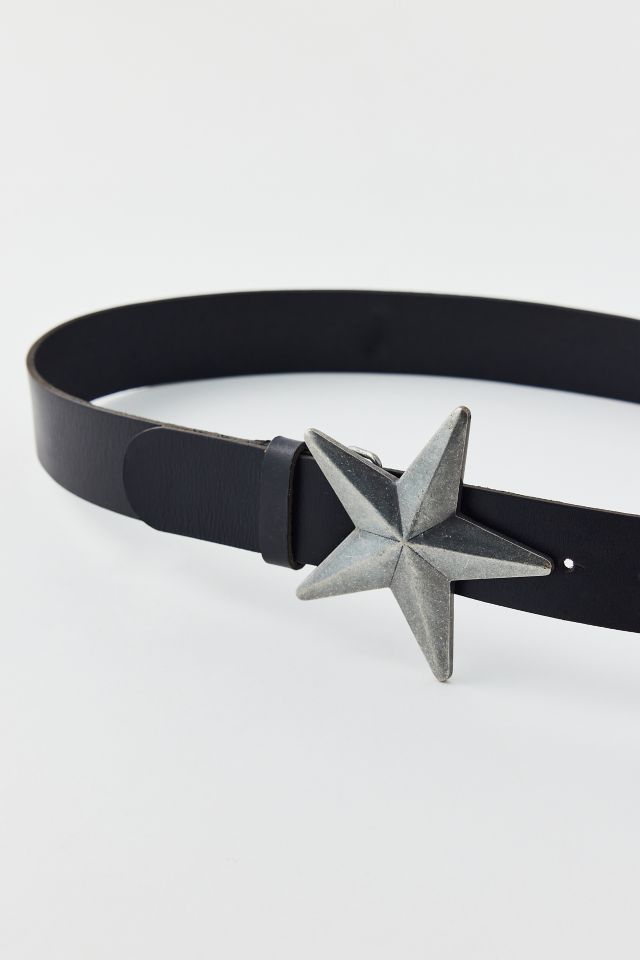Star Buckle Leather Belt #2