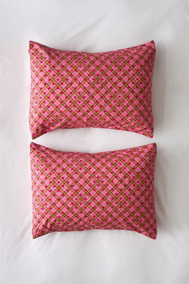 Heart Plaid Sham Set #1