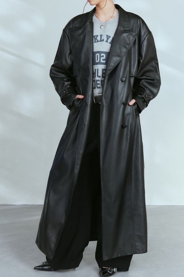 Trench-coat en Similicuir à Manches Bouffantes AFRM Saint #1