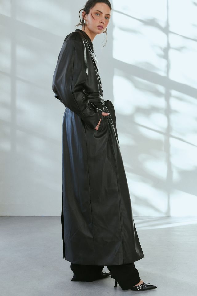 Trench-coat en Similicuir à Manches Bouffantes AFRM Saint #2